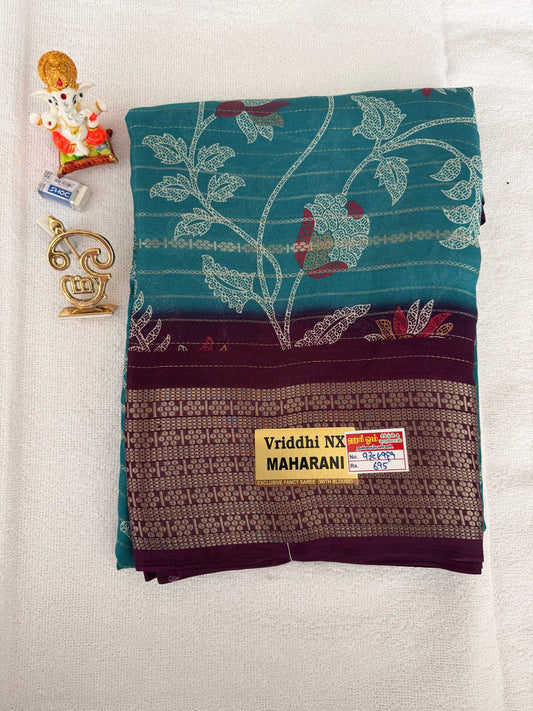 Dola Silk Saree Flower Design